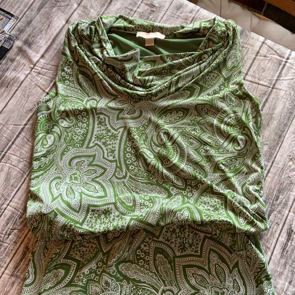 Michael Kors Dresses & Skirts - Michael Kors Green Paisley Drop Waist Dress;size M